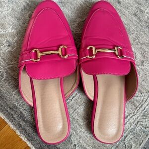 Worn once pink mules